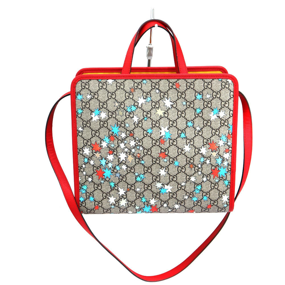 Gucci red leather beige handbag